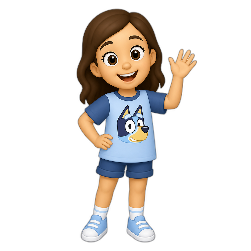 Bluey as a human girl - AI generated emoji