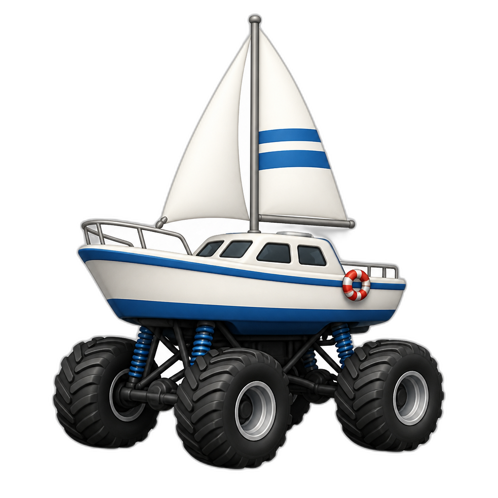 Monster sailboat truck - AI generated emoji