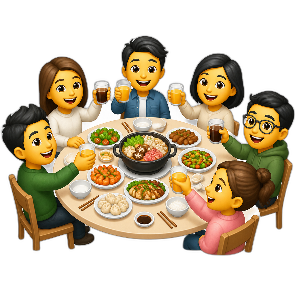 大家一起聚餐 - AI generated emoji