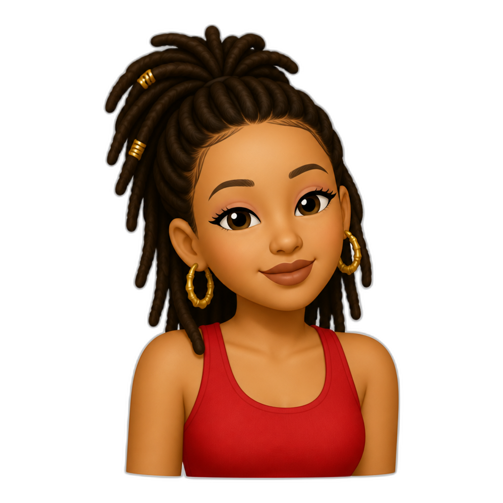 Mariah Scientist in a red tank top - AI generated emoji