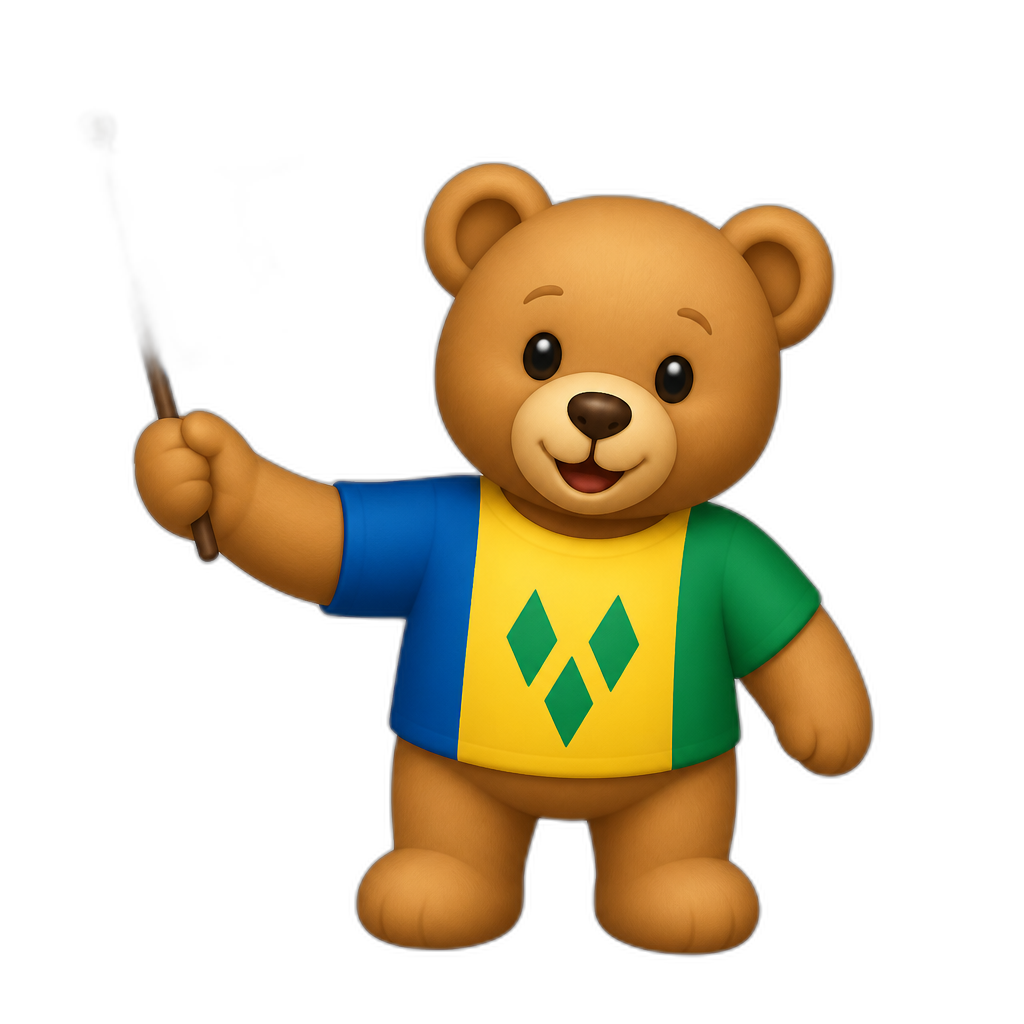 Create a Teddy bear who is a Saint Vincent and the Grenadines - AI generated emoji