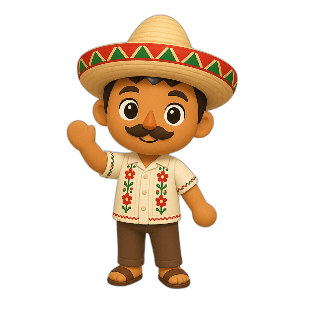 Create a standing Mexican who is a animal crossing animal villager. FULL body - AI generated emoji