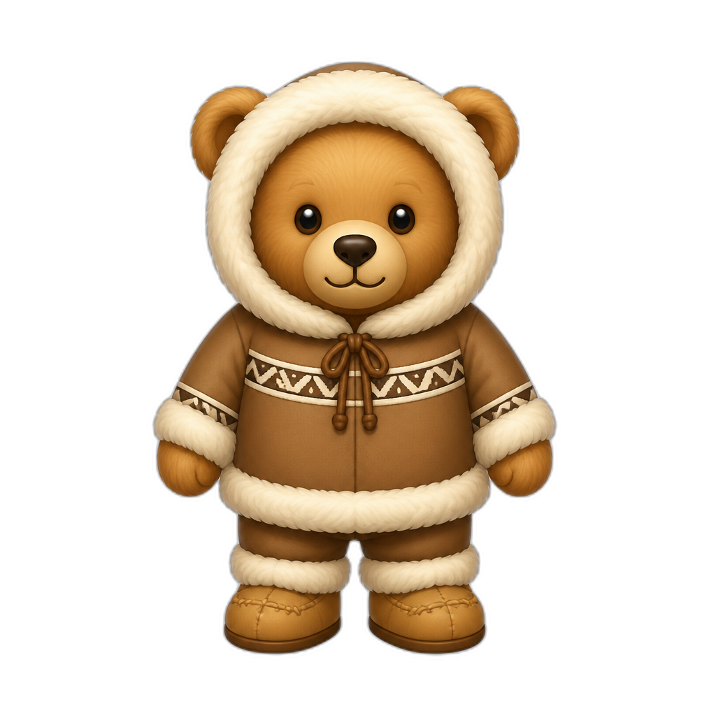 Create a Teddy bear who is a Eskimo - AI generated emoji