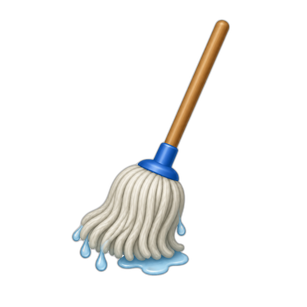 Emoji of a wet dripping mop - AI generated emoji