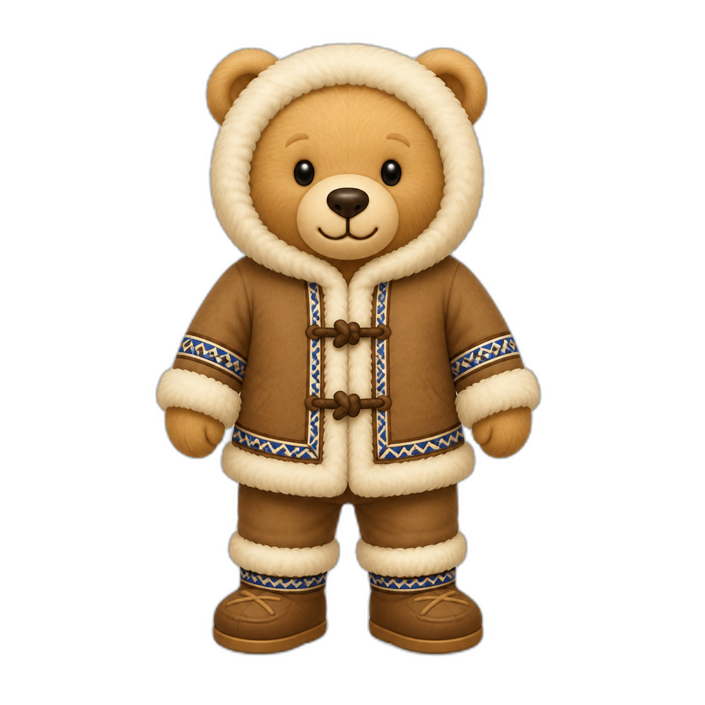 Create a standing Teddy bear who is a alaskan. FULL body - AI generated emoji