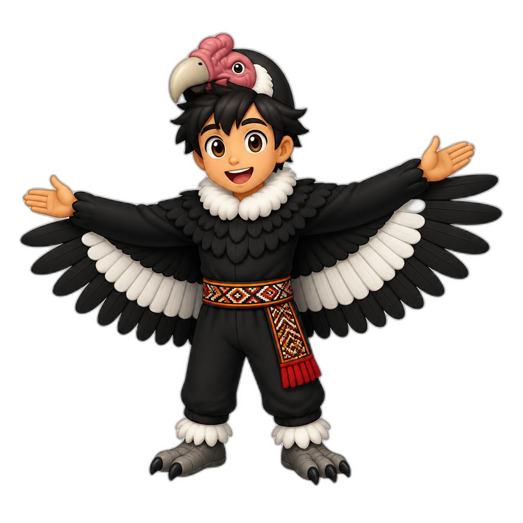 Anime boy dressed as a Andean condor - AI generated emoji