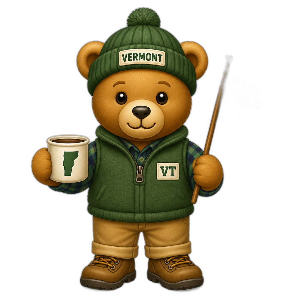 Create a Teddy bear who is a Vermonter - AI generated emoji