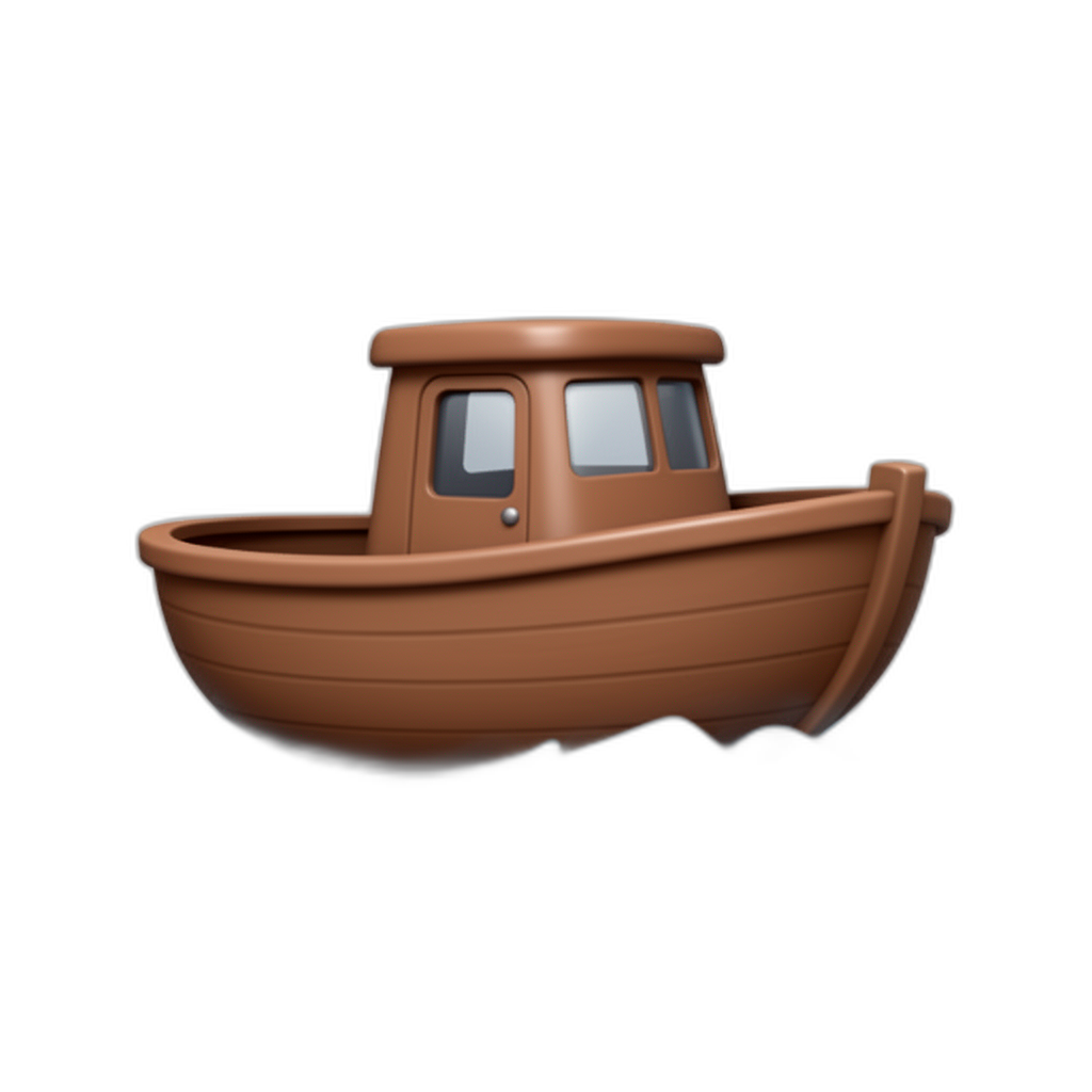 brown boat - AI generated emoji