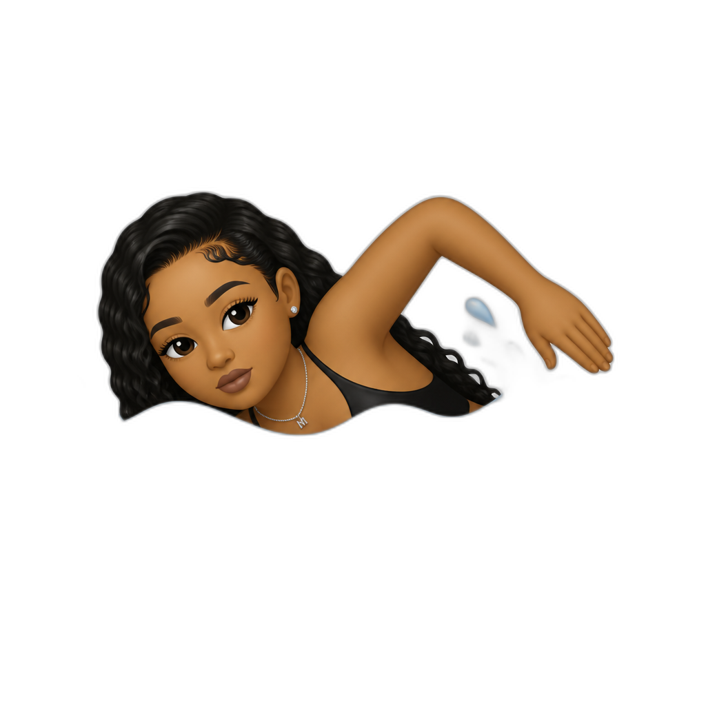 Mariah The Scientist swimming - AI generated emoji