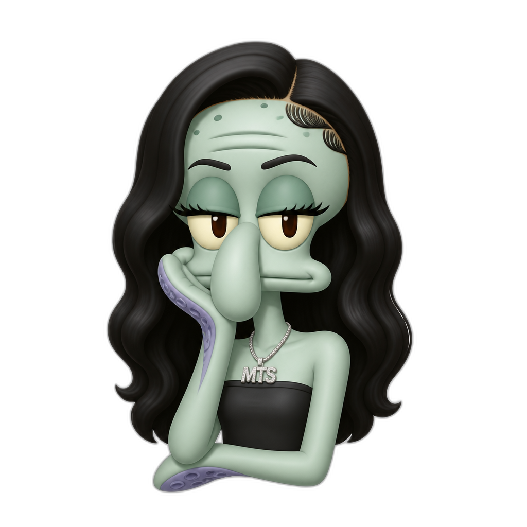 Mariah The Scientist fused with Squidward - AI generated emoji