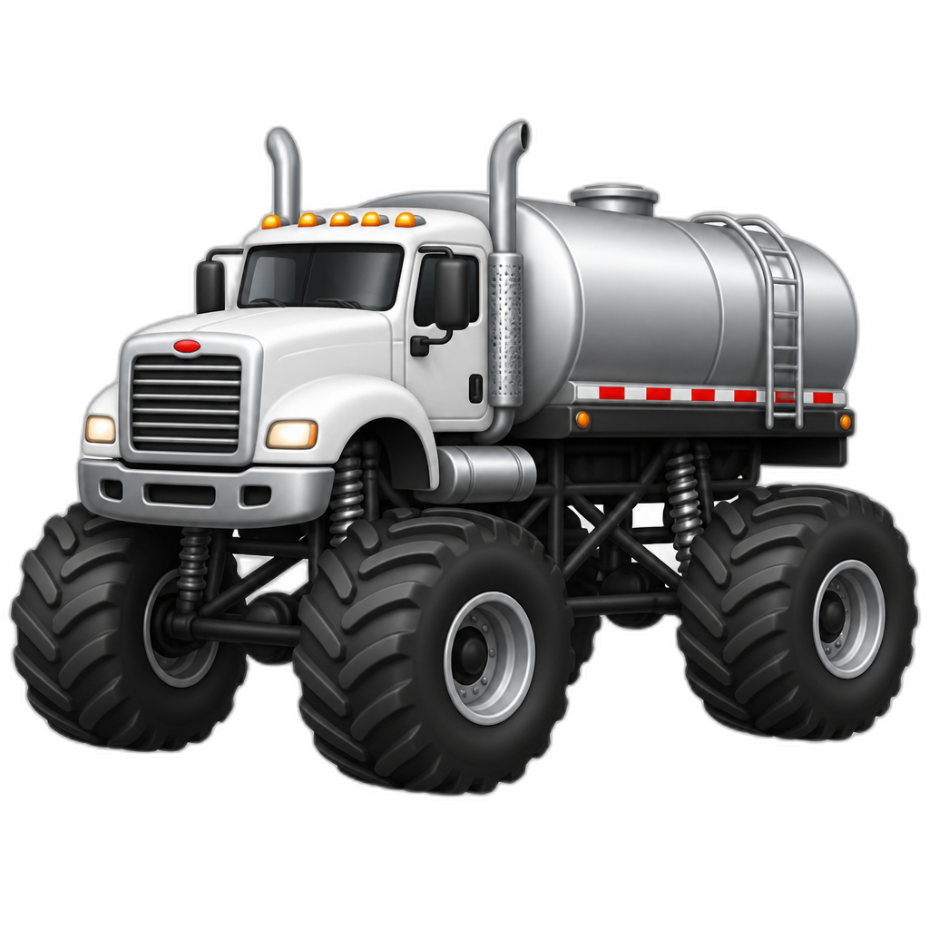 Tanker semi monster truck - AI generated emoji