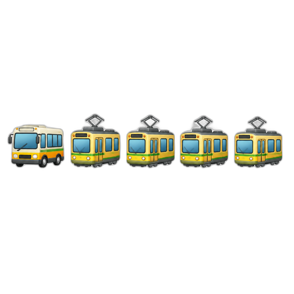 🚎🚃🚃🚃🚃 - AI generated emoji