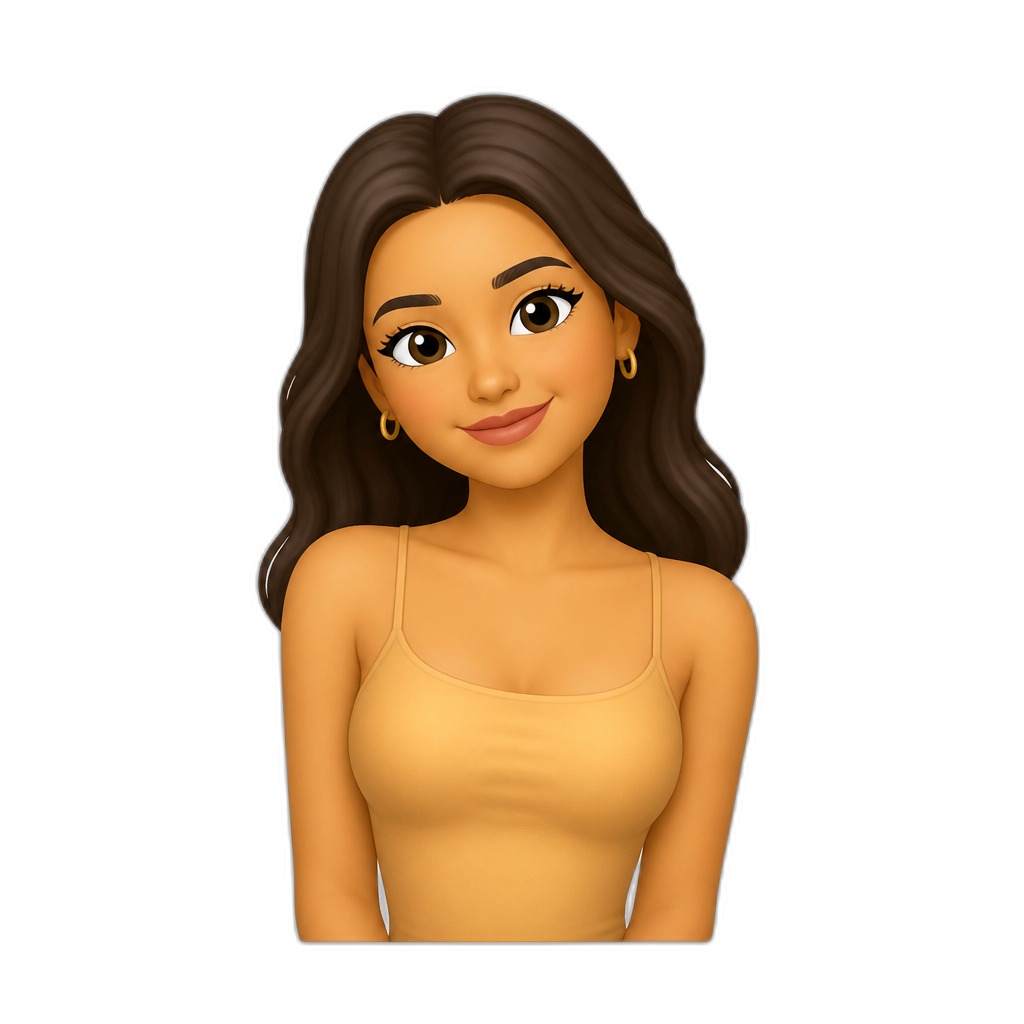 a woman with a yellow tight top that blends with her skin - AI generated emoji