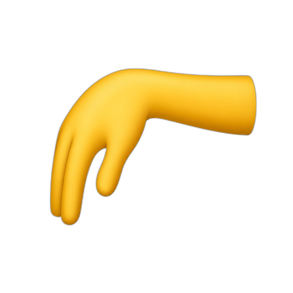 a limp wrist that is yellow and in the style of Apple emojis - AI generated emoji