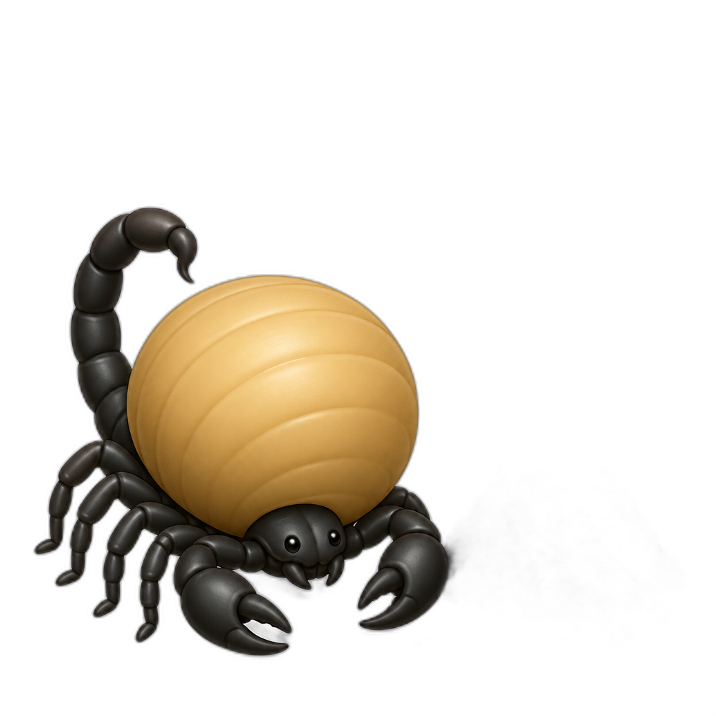 Scorpions belly inflates after eating 34,456,451 pounds of flies - AI generated emoji