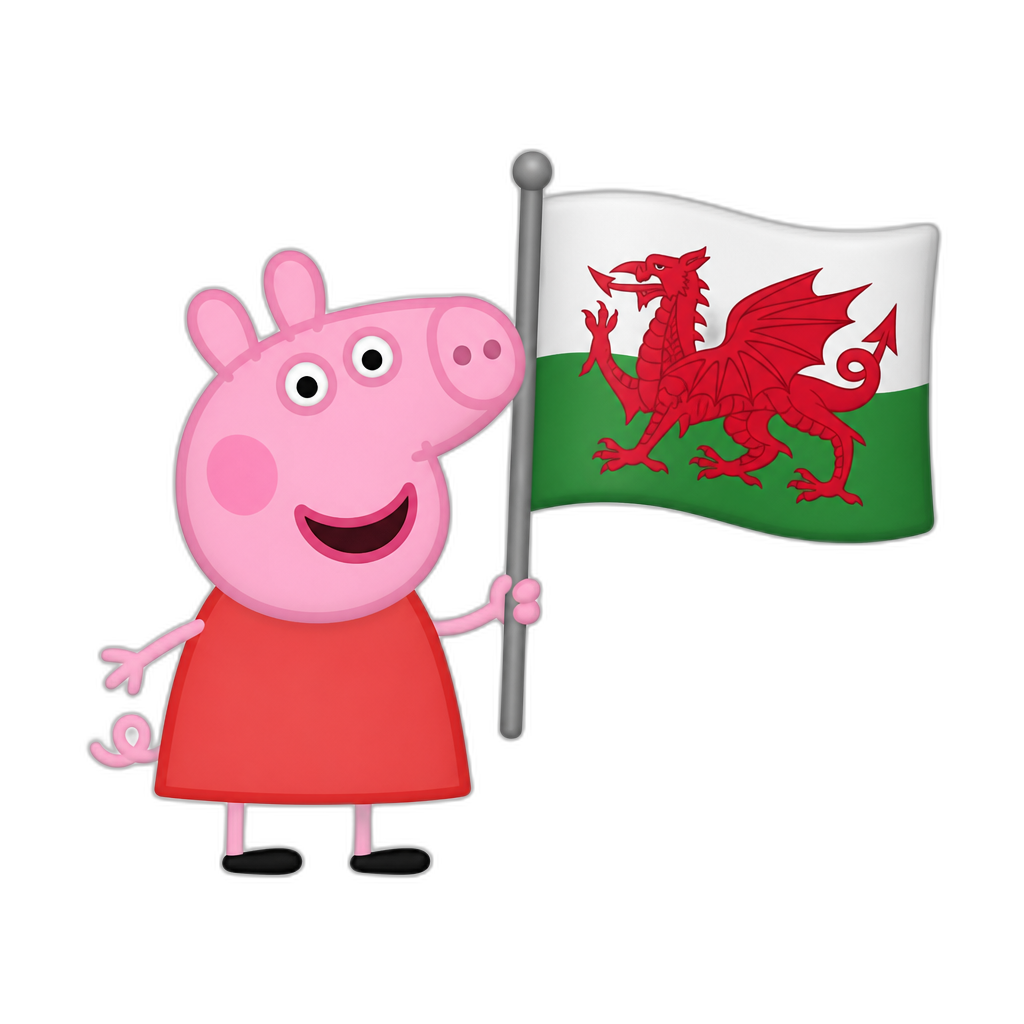 Wales flag but Peppa pig is there - AI generated emoji