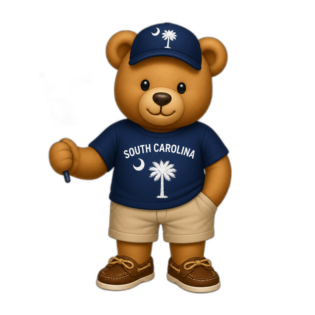 Create a Teddy bear who is a South Carolinian - AI generated emoji
