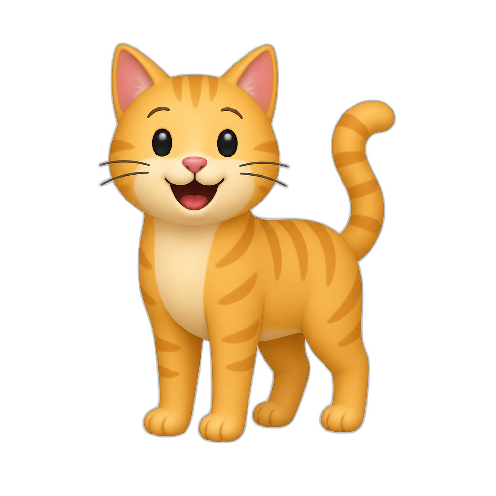 Full body happy cat - AI generated emoji