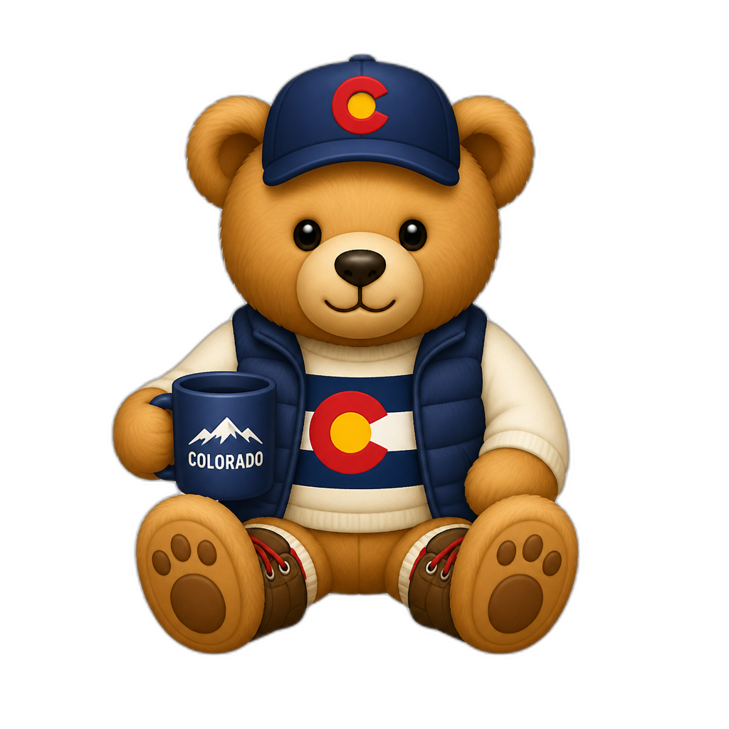 Create a Teddy bear who is a Coloradan - AI generated emoji