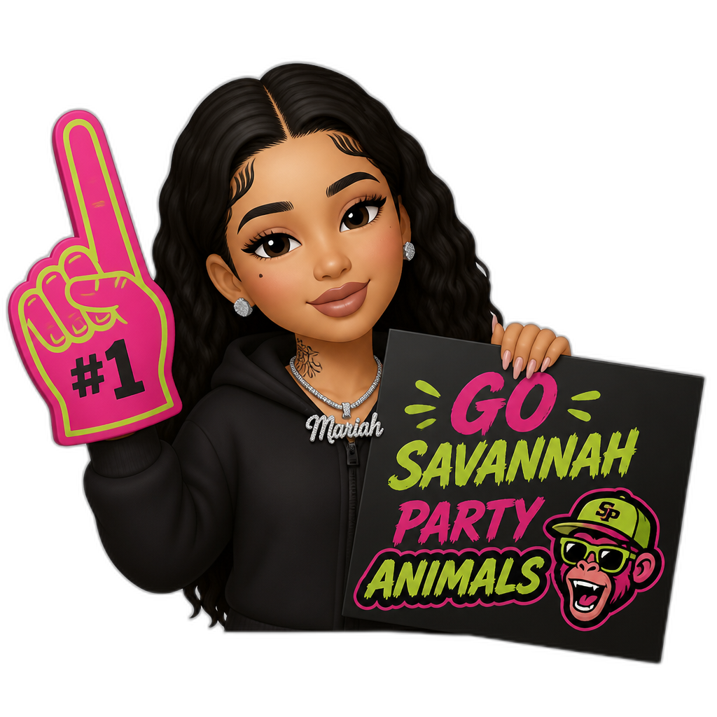 Mariah The Scientist rooting for the Savannah Party Animals - AI generated emoji