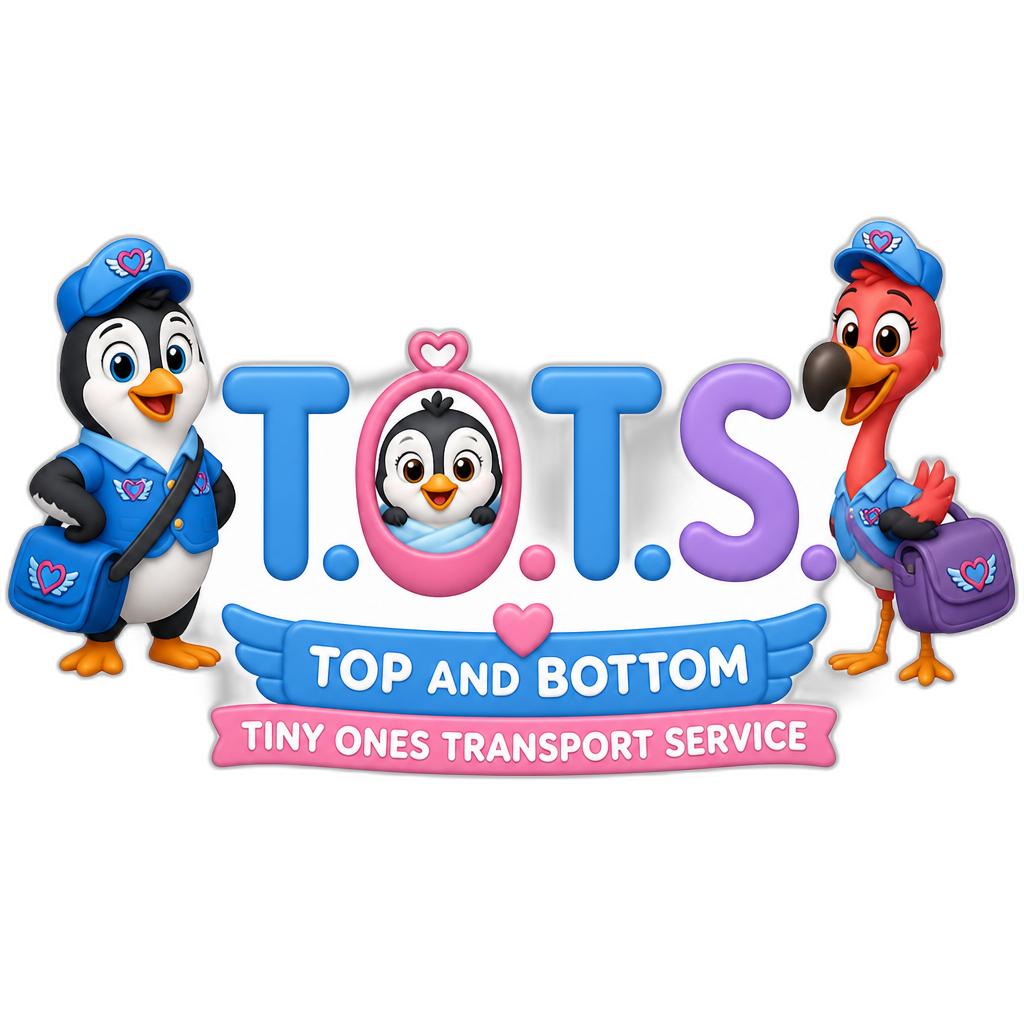 T.O.T.S. TOP AND BOTTOM TINY ONES TRANSPORT SERVICE LOGO - AI generated emoji