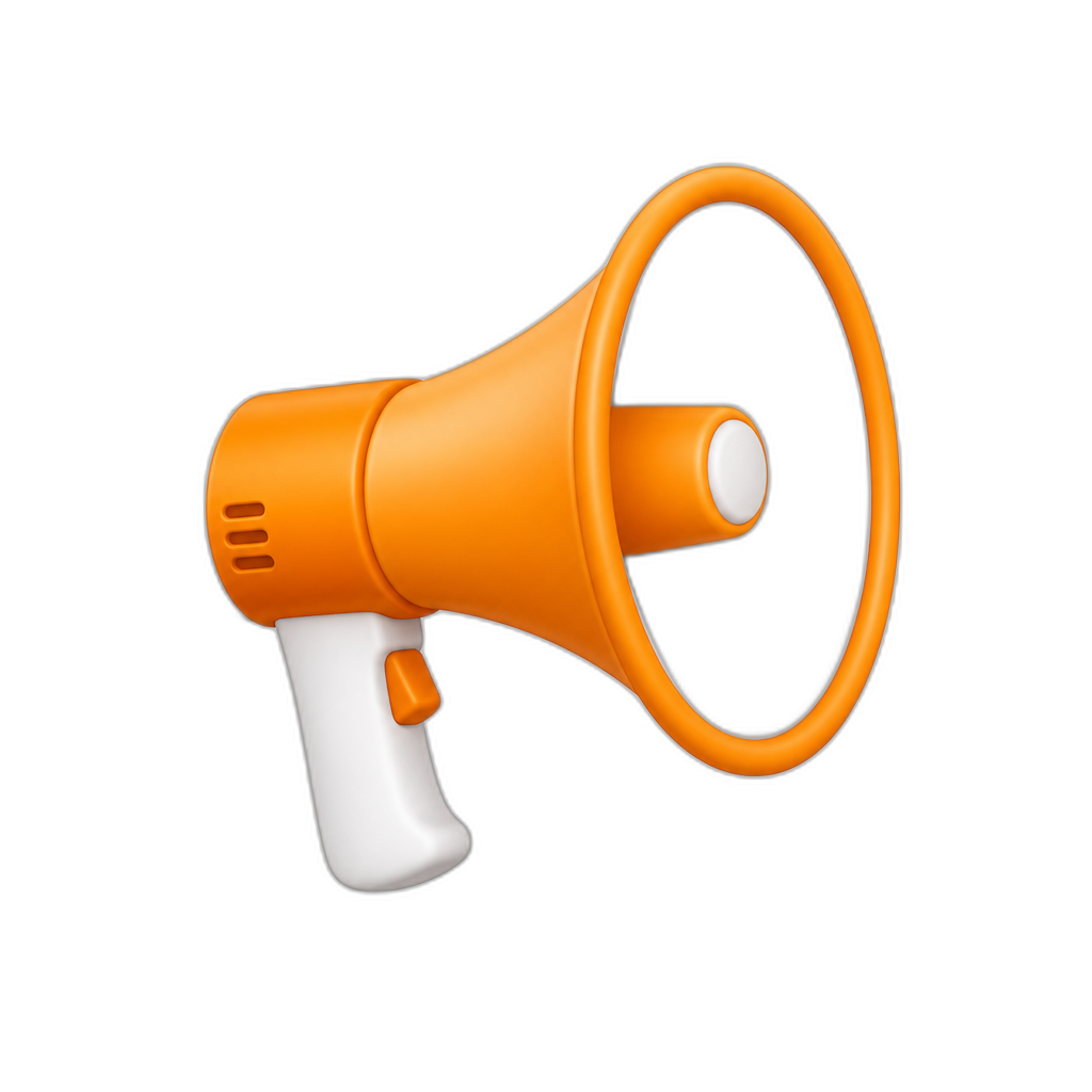 orange megaphone secondary color white - AI generated emoji