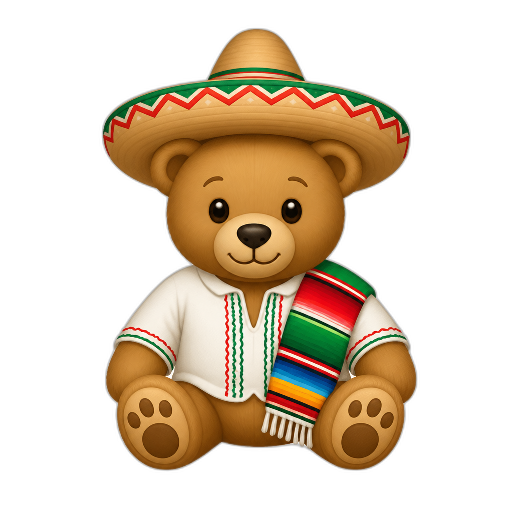Create a Teddy bear who is a Mexican - AI generated emoji