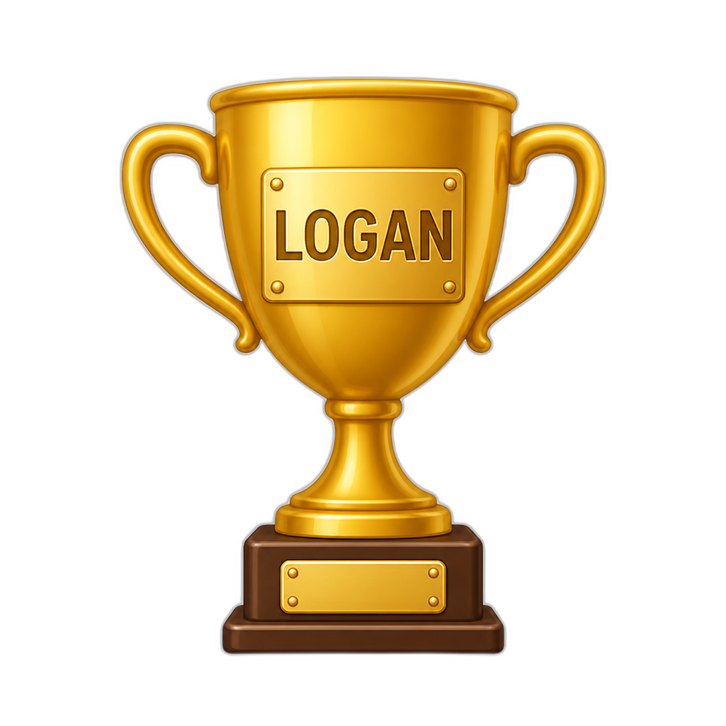 a trophy with logan on it - AI generated emoji