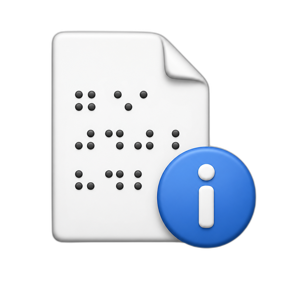 Dokumente und Infos in Brailleschrift - AI generated emoji