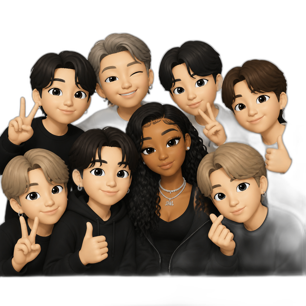 Mariah The Scientist with BTS - AI generated emoji