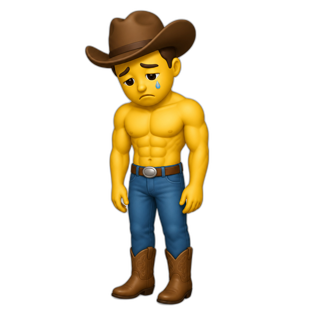 Ripped sad cowboy - AI generated emoji