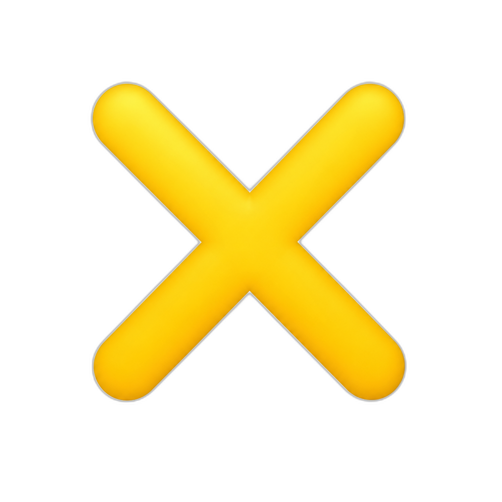 Make this x yello and get rid of the fire - AI generated emoji