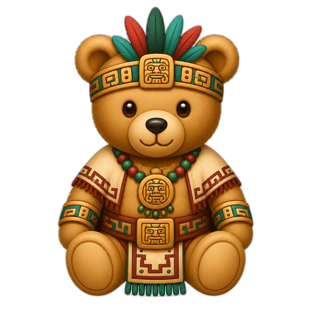 Create a Teddy bear who is a Mayan - AI generated emoji