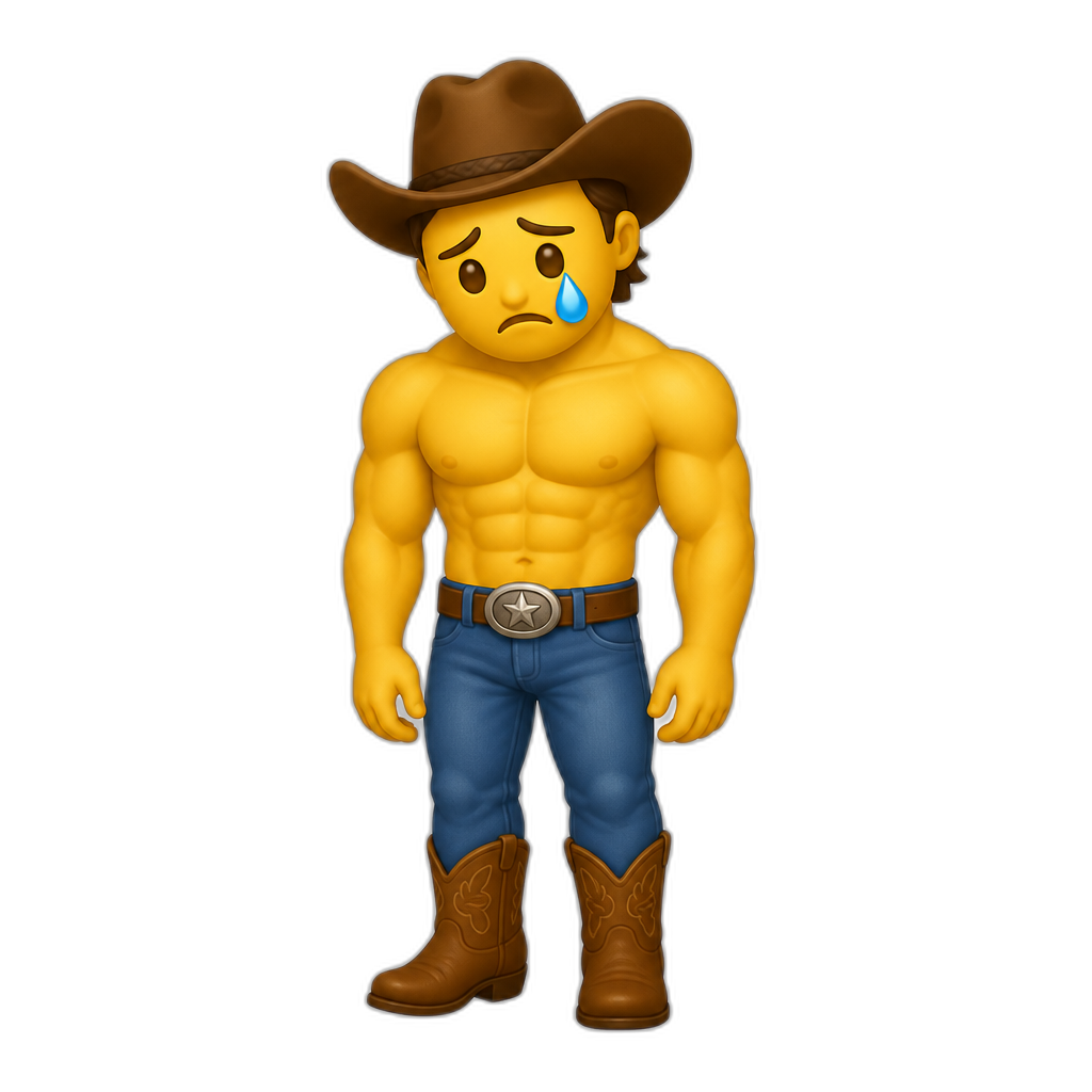 Ripped sad cowboy - AI generated emoji