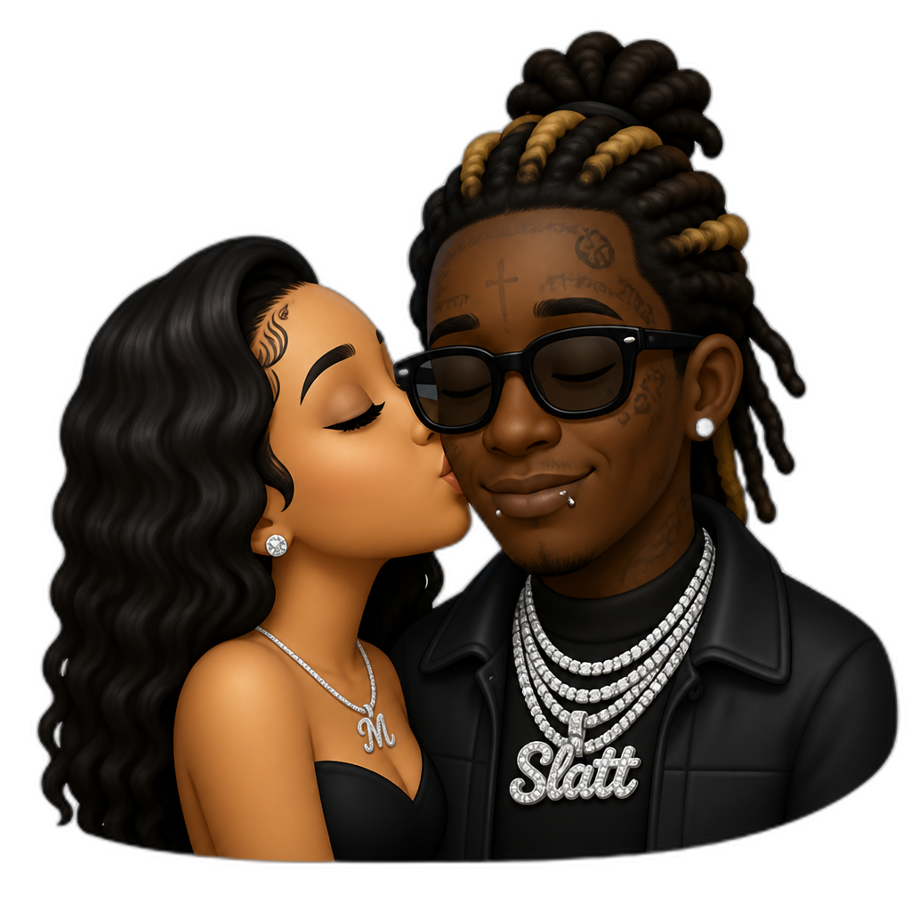 Mariah The Scientist kissing Young Thug - AI generated emoji