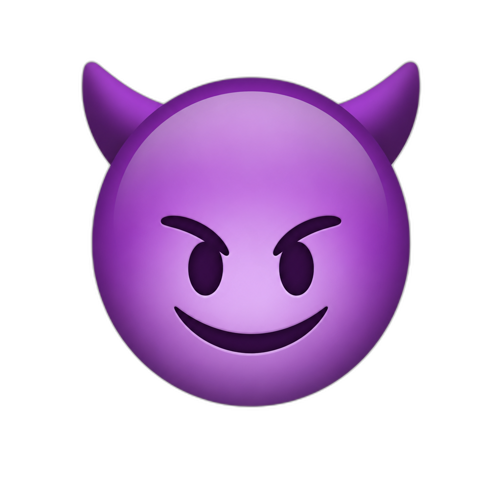 mischievous smile with devil horns - AI generated emoji