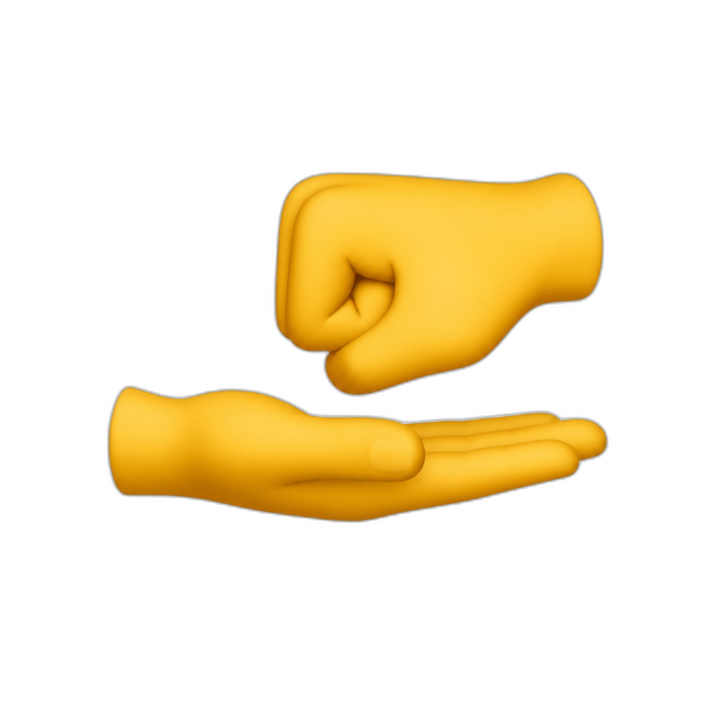 Fist bump over flat hand - AI generated emoji