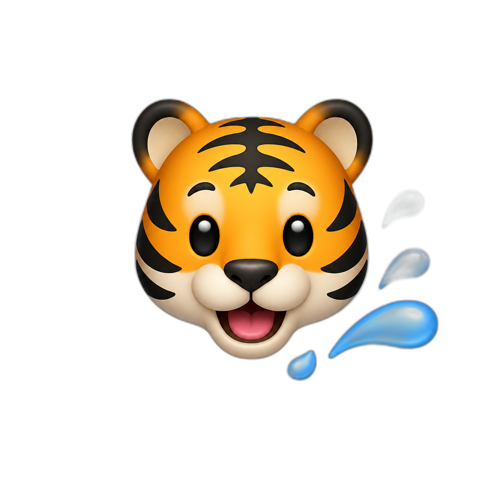 🐯+💦 - AI generated emoji