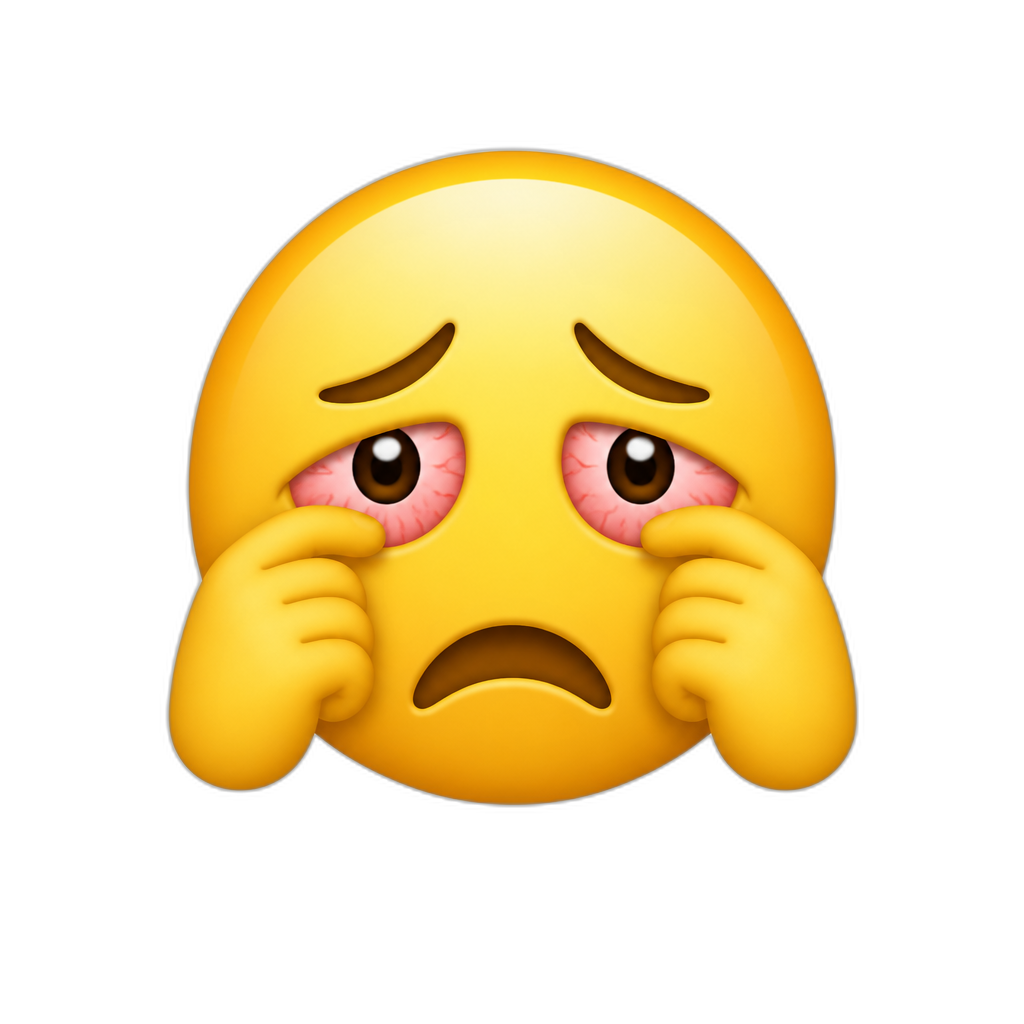 upset face with itchy eyes - AI generated emoji