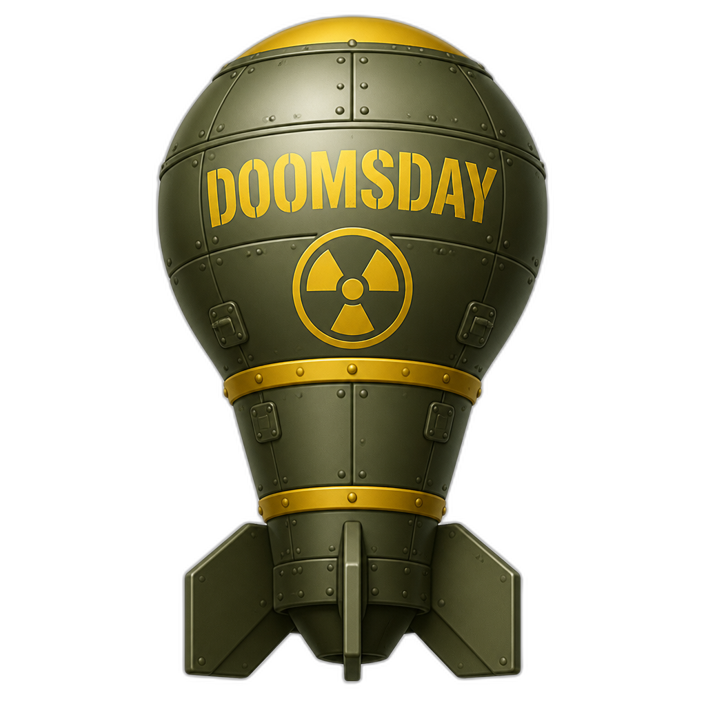 Massive nuke with the words Doomsday on it it is bulky at head - AI generated emoji