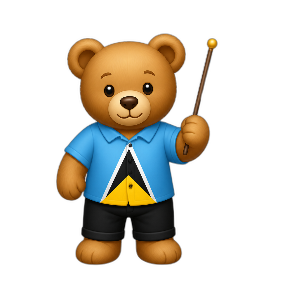 Create a Teddy bear who is a Saint Lucian - AI generated emoji