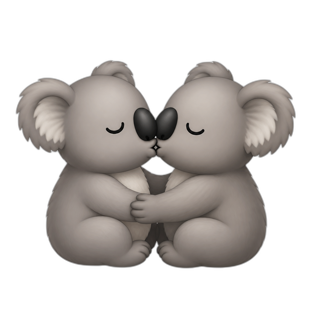 Kissing koalas - AI generated emoji