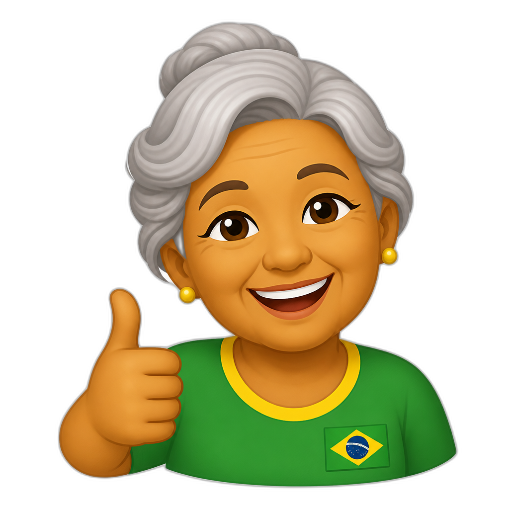 happy old brazil woman - AI generated emoji