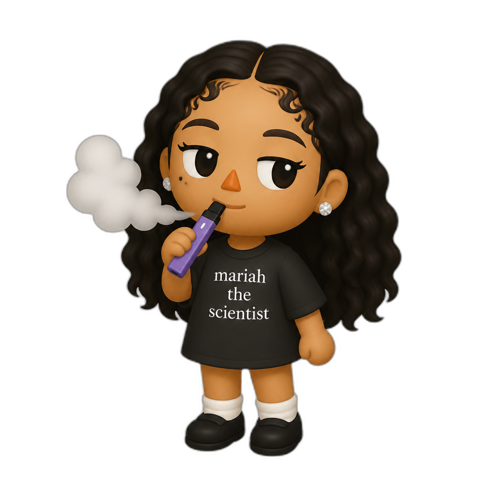 Mariah The Scientist as a Human Villager, Animal Crossing, vaping - AI generated emoji