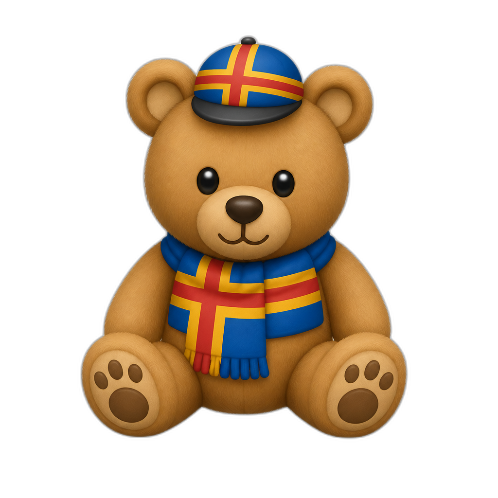 Create a Teddy bear who is a stereotypical Aland. any fur color - AI generated emoji