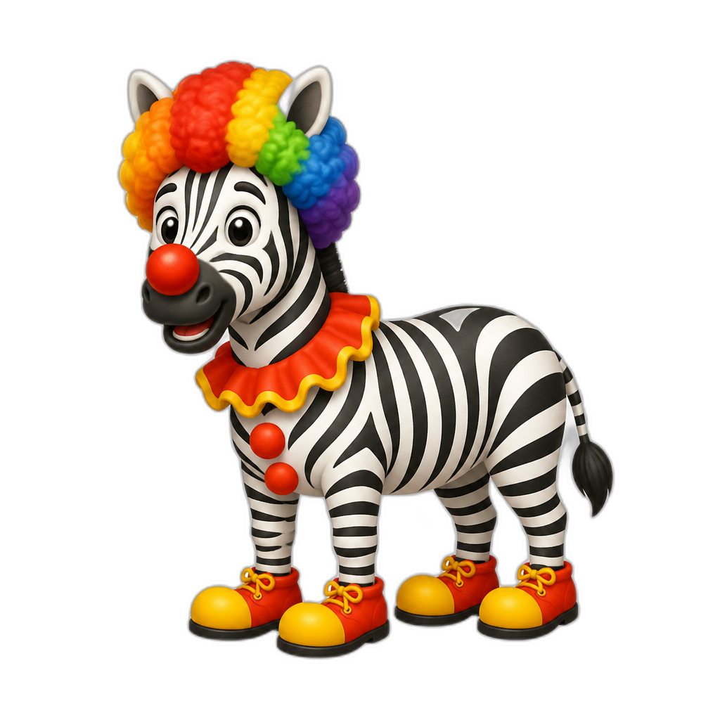 Clown zebra - AI generated emoji