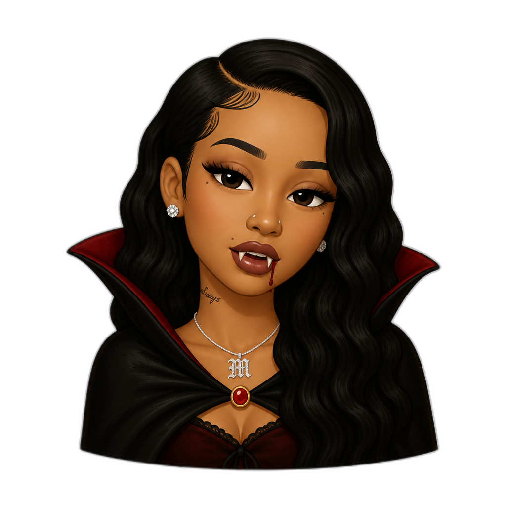 Mariah The Scientist as a vampire - AI generated emoji