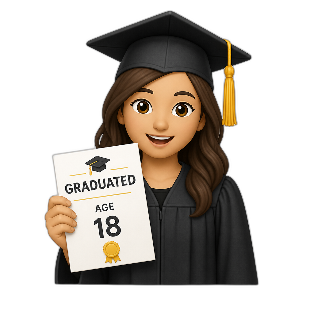 Woman Graduated with paper age 18 - AI generated emoji
