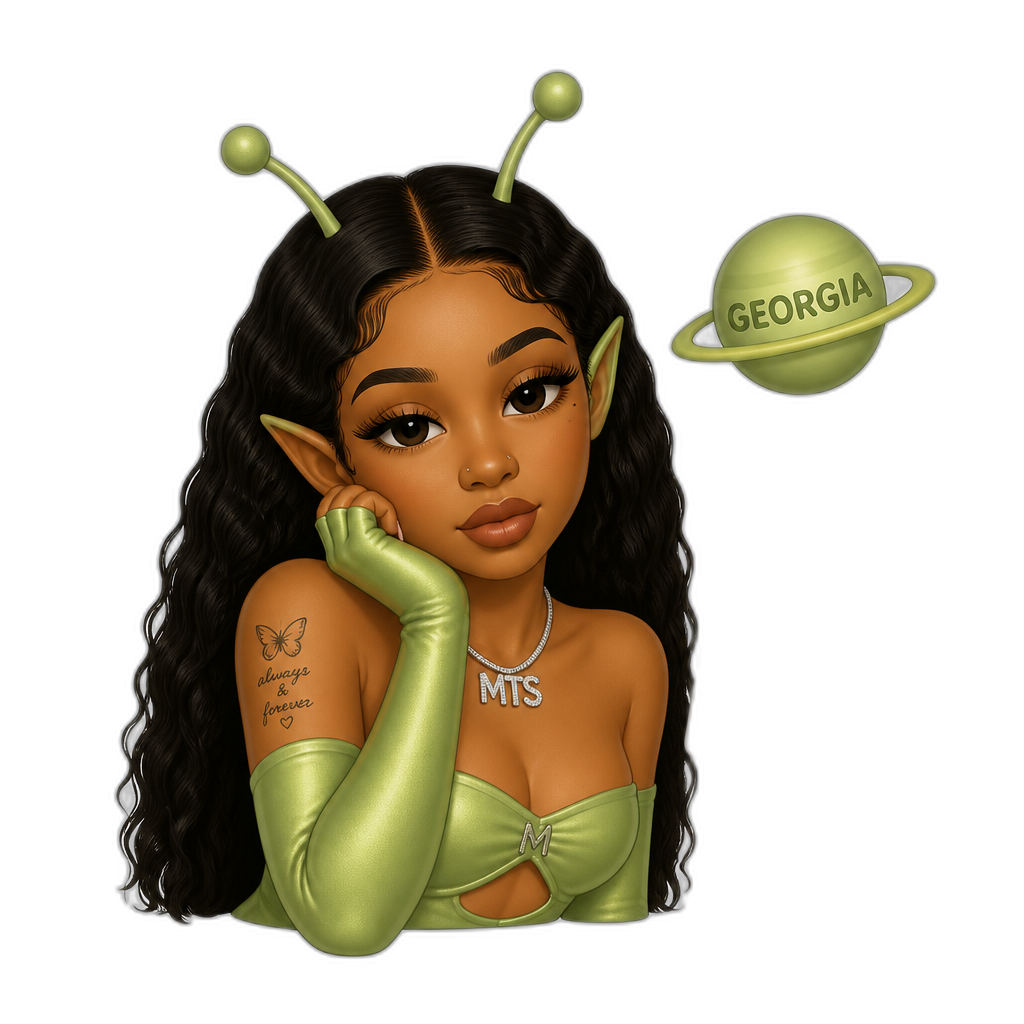 Mariah The Scientist as an alien babe from planet Georgia - AI generated emoji