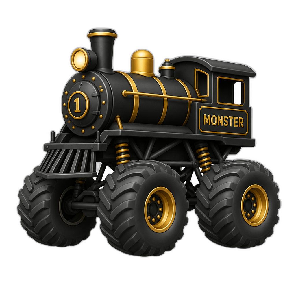 Monster steam locomotive truck - AI generated emoji